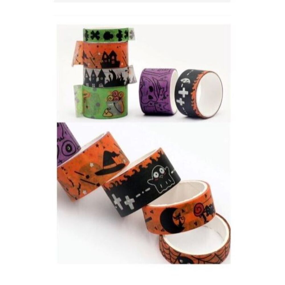 1box/10 Rolls Halloween Theme Decorative Washi Tape For Planner & Craft - Picture 5 of 8